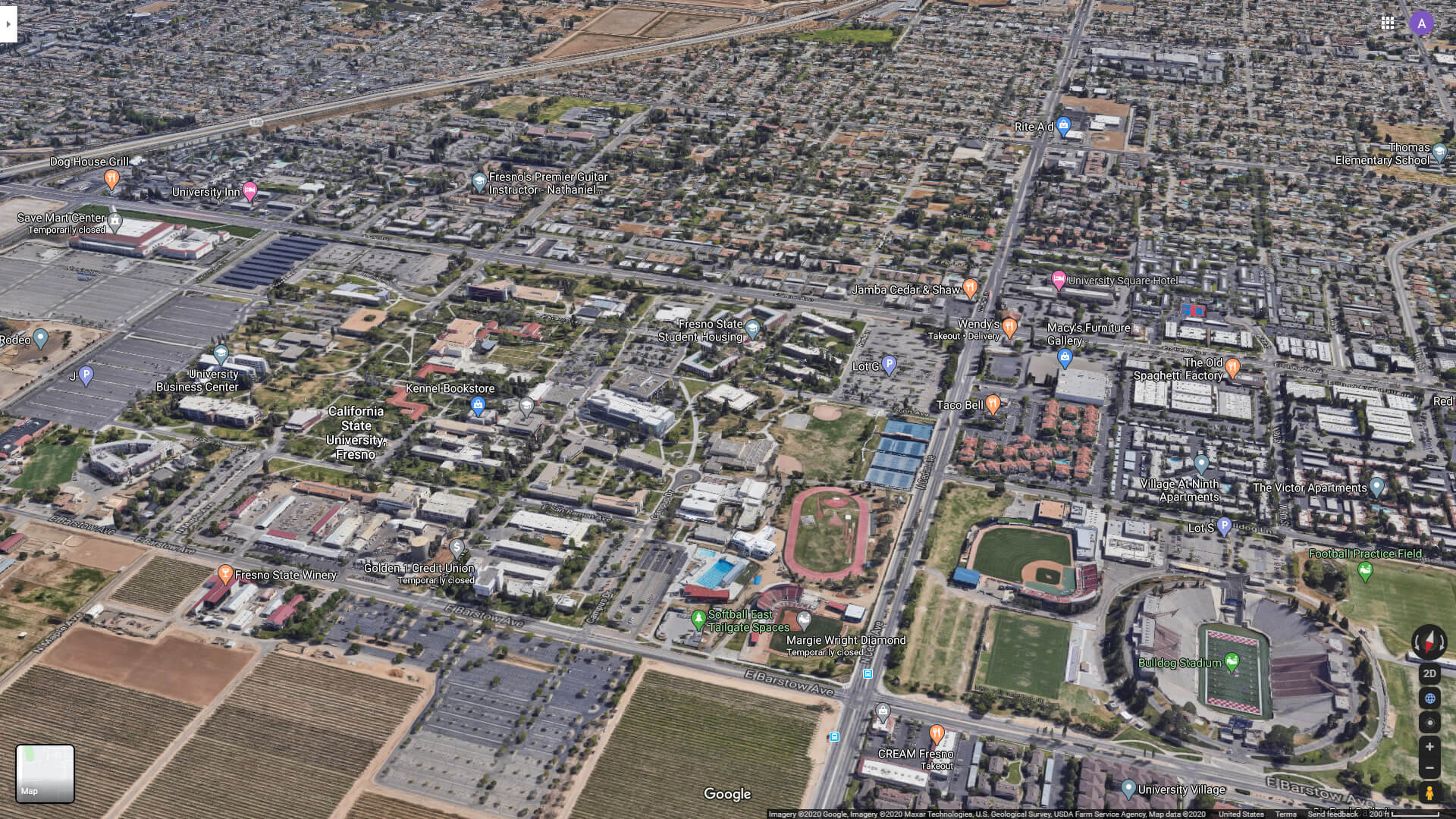 californie State Universite Fresno carte